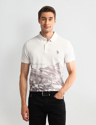 U S Polo Assn Denim Co Muscle Fit Graphic Polo Shirt