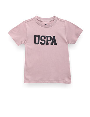 U S Polo Assn Kids Boys Crew Neck Brand Print T-Shirt