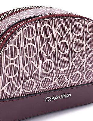 Buy Calvin Klein Women Magenta Monogram Ashley Crossbody Sling Bag -  