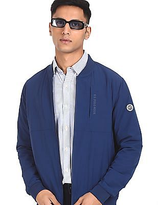 U S Polo Assn Stand Collar Solid Jacket