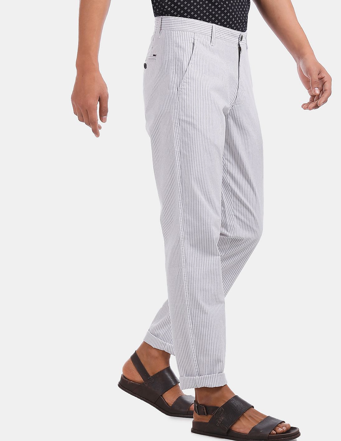 men's striped casual trousers