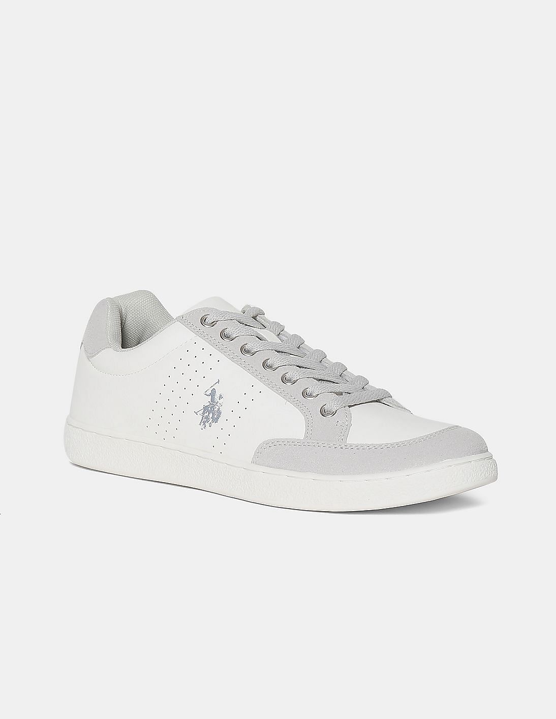 Buy U.S. Polo Assn. Men Men White Suedette Panel Perforated Lace Up ...