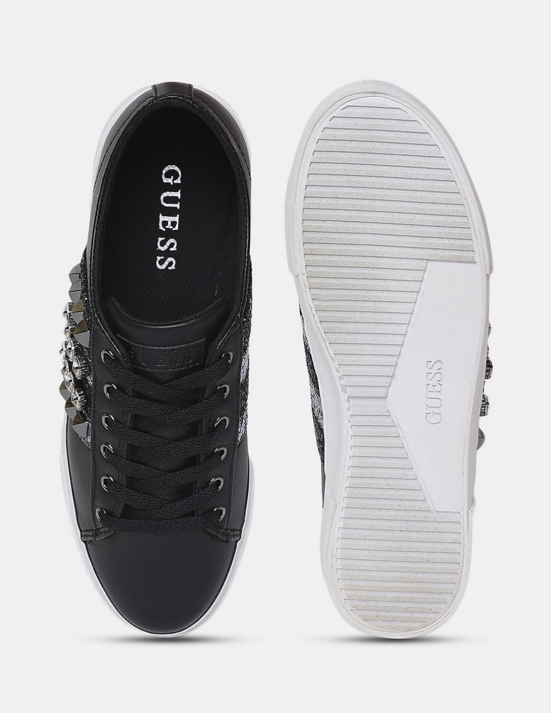 Women's black hot sale guess sneakers