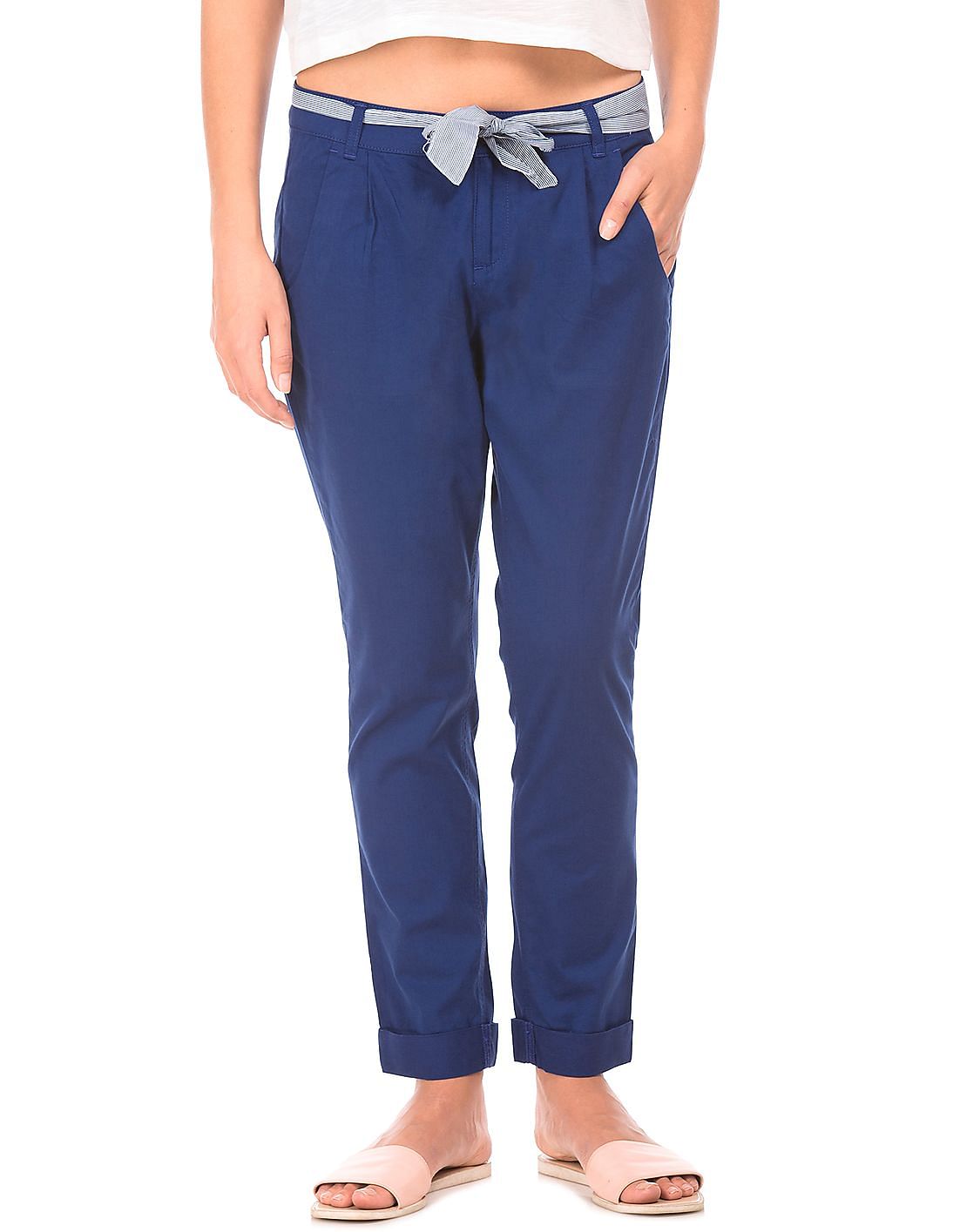 Buy Bbalizko Mens Casual Gurkha Pants Buckle Button Waist Pleated Tapered Cotton  Trousers Online at desertcartINDIA