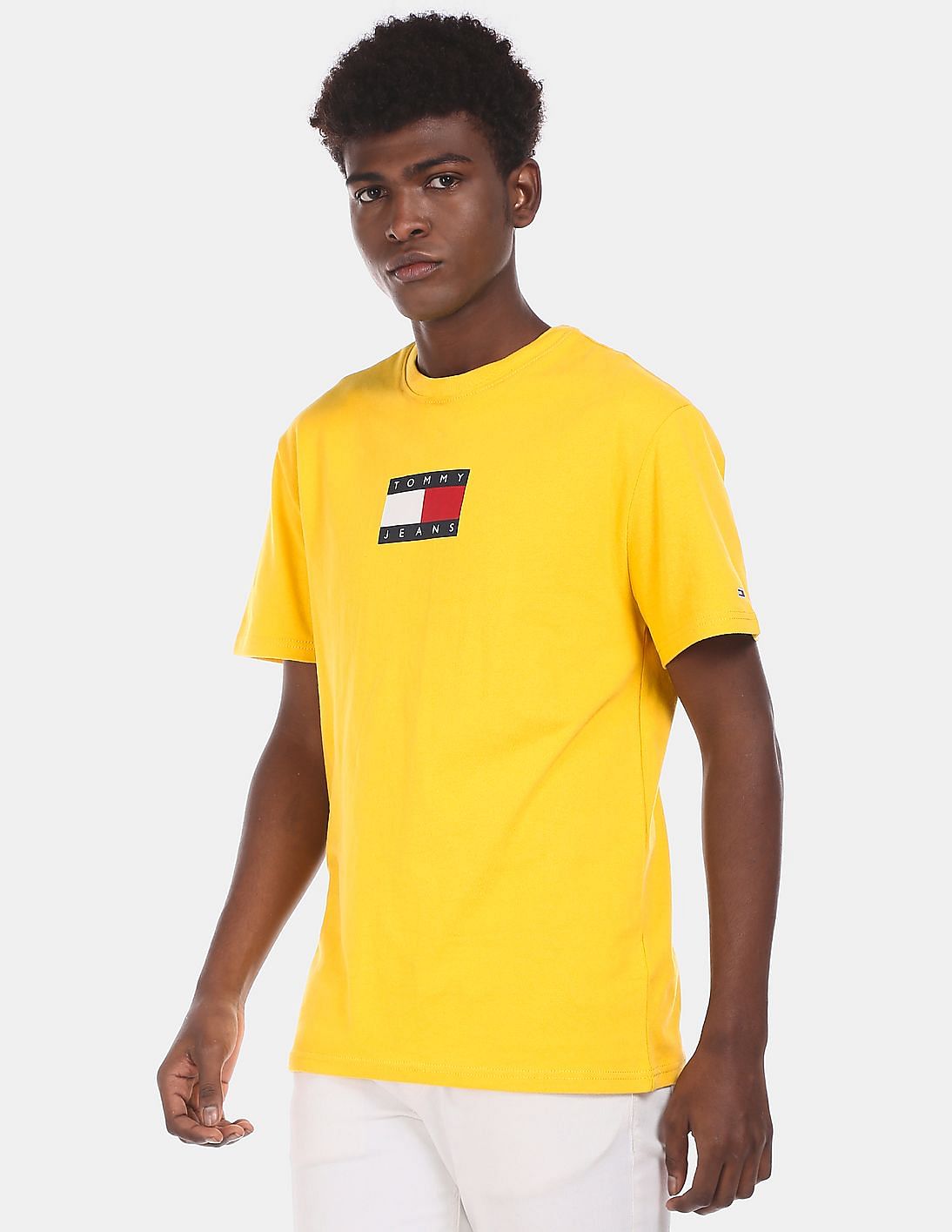 Tシャツ・カットソー SUN68 Men T-shirt Yellow Cream T35118 31 Yellow Cotton Jersey T-shirt With Chest Pocket - Man | Solid