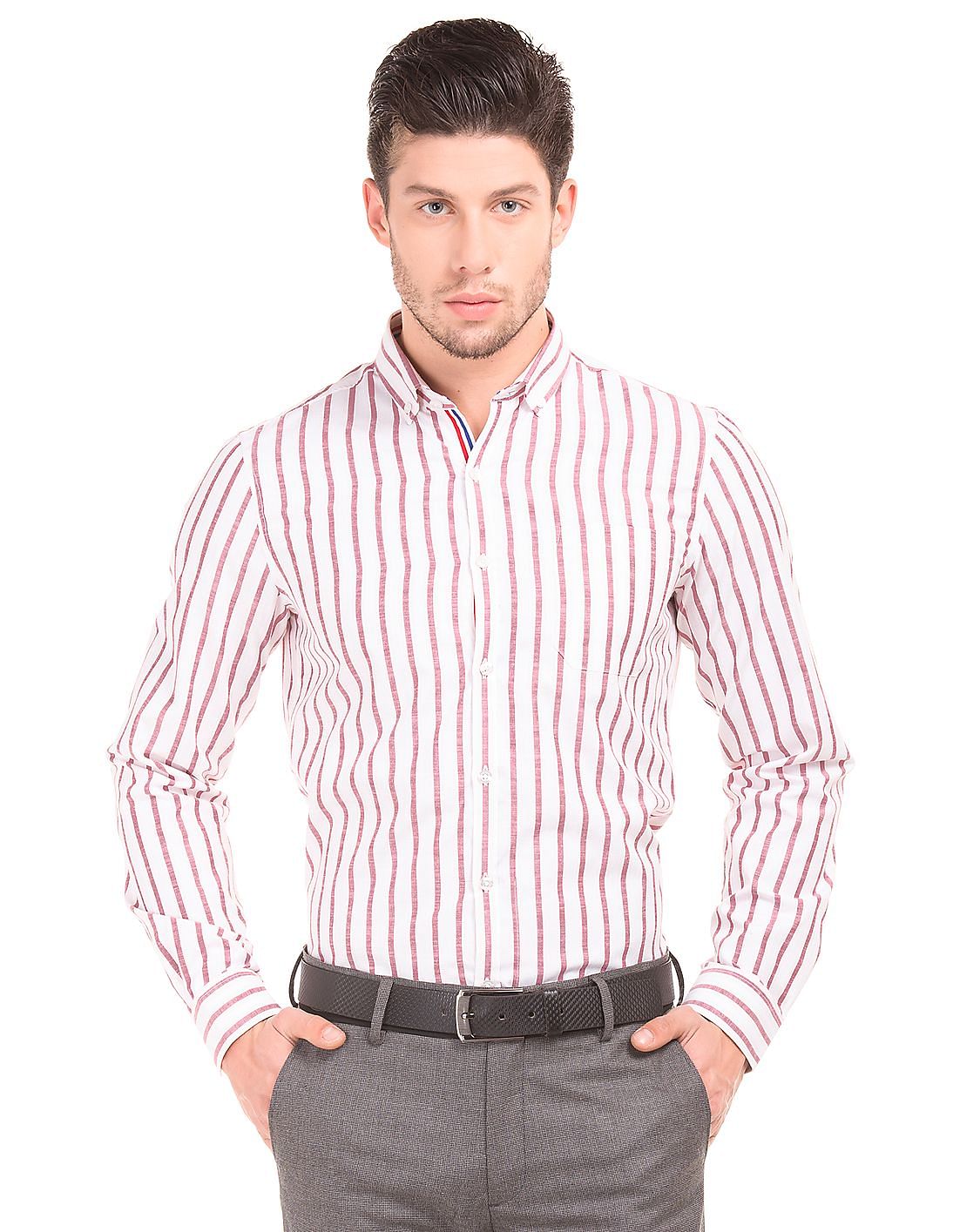 Buy Excalibur Slim Fit Striped Shirt - NNNOW.com