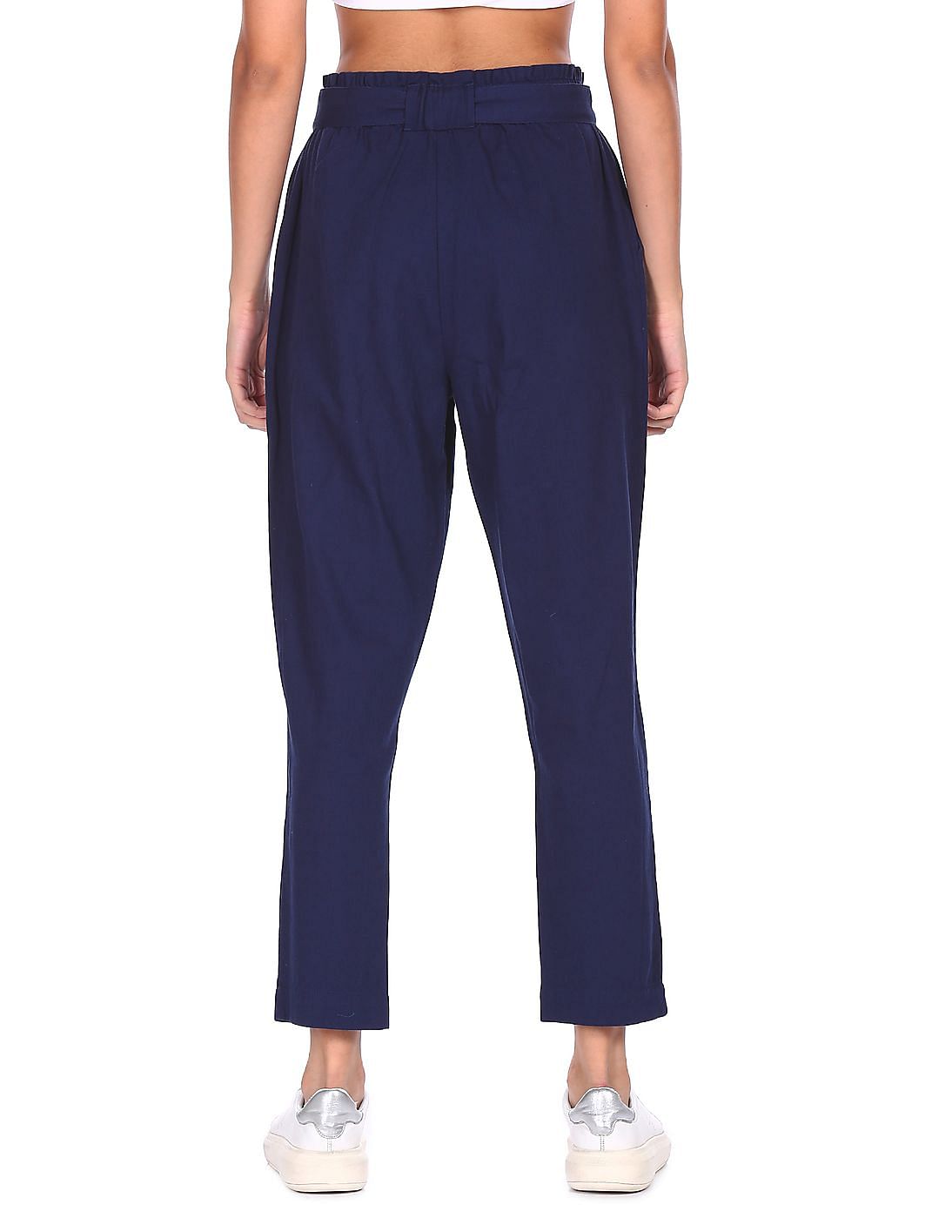 Buy Flying Machine Women Elasticised Waist Flared Trousers 