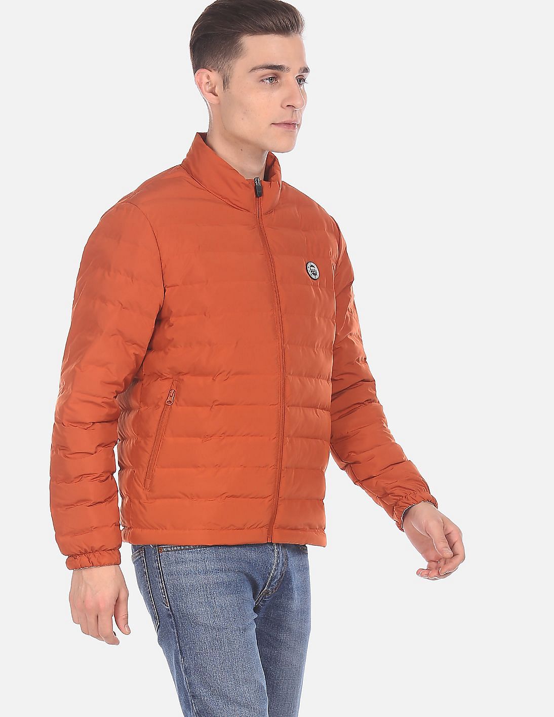 Buy U.S. Polo Assn. Men Orange Zip Up Quilted Jacket - NNNOW.com