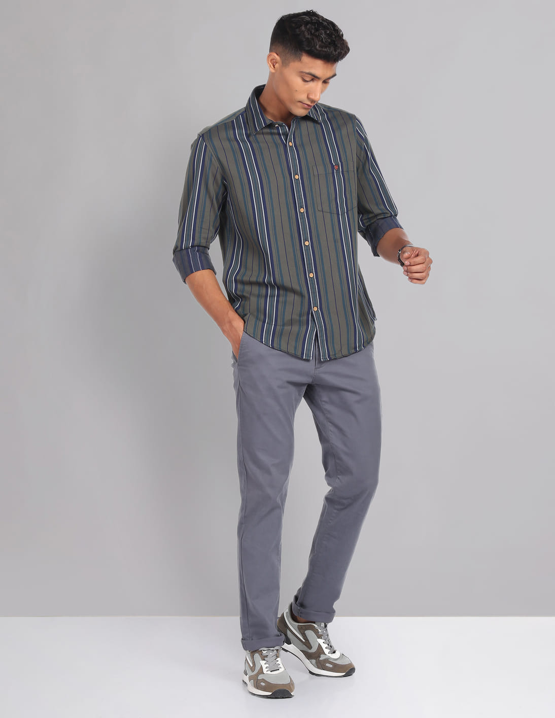 ENFÖLD  stripe shirt Enföld Stripe Shirt | Green | FARFETCH IN