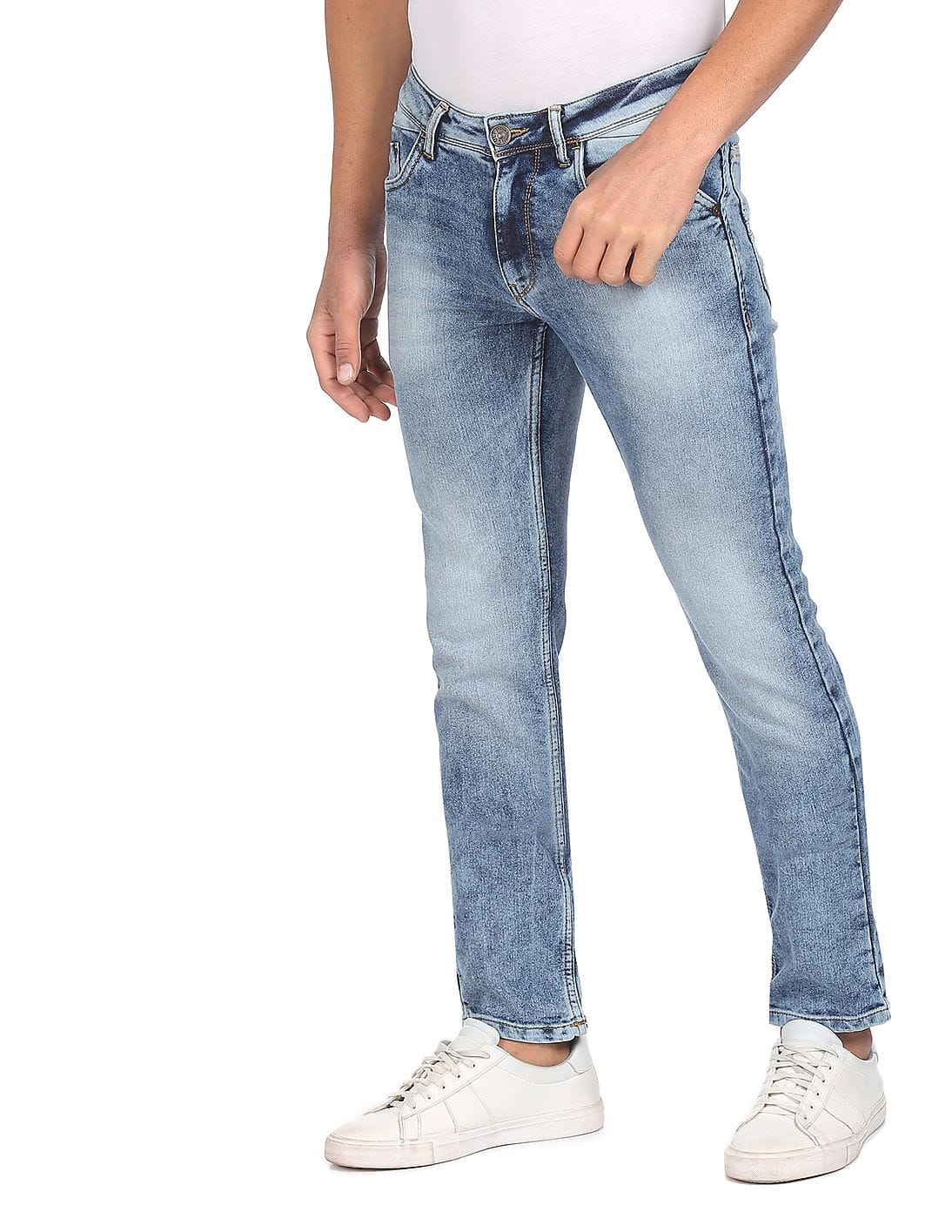 Buy Colt Men Blue Mid Rise Stone Wash Jeans - NNNOW.com