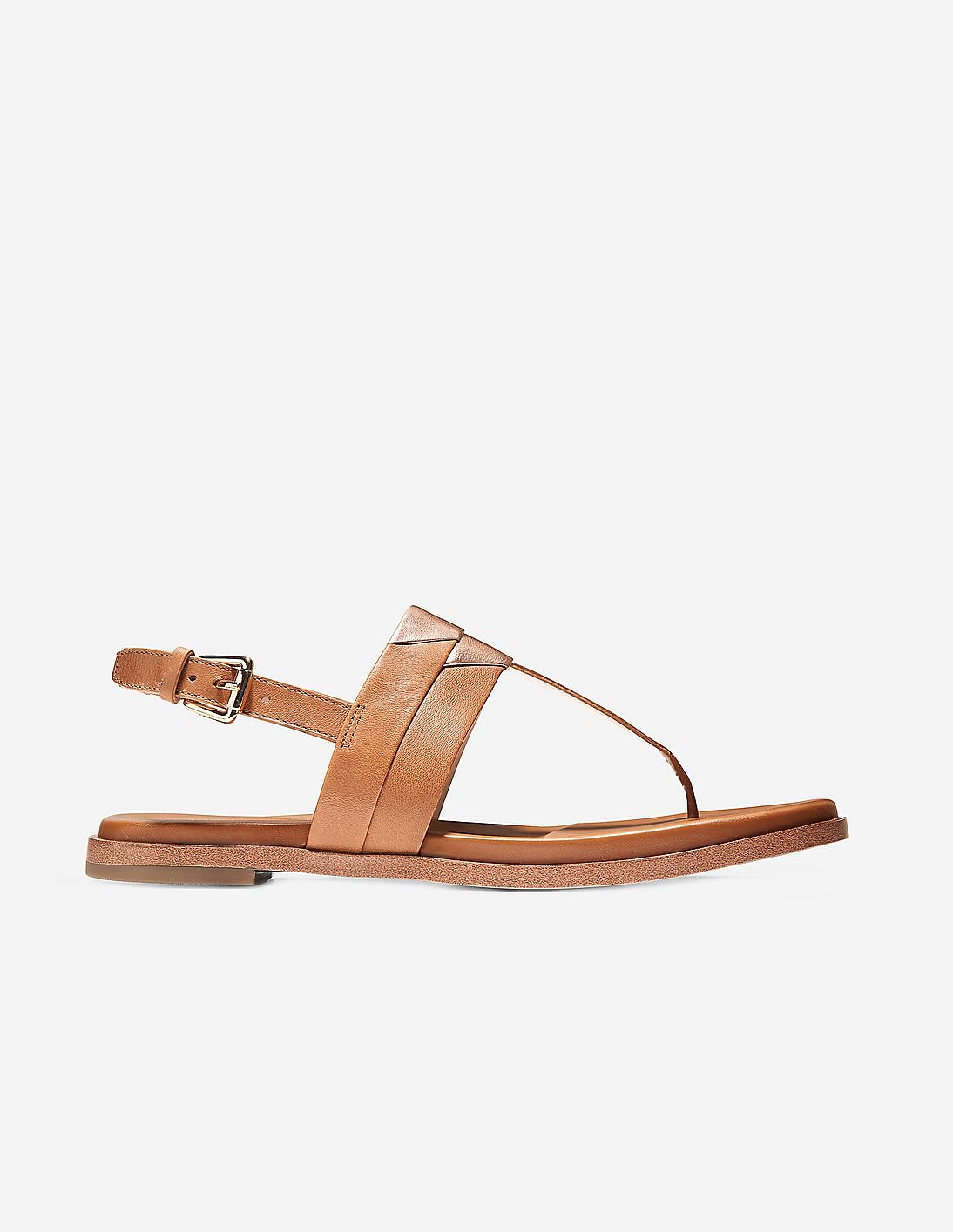 Buy Cole Haan Brown Ainslee Grand T-Strap Sandals - NNNOW.com