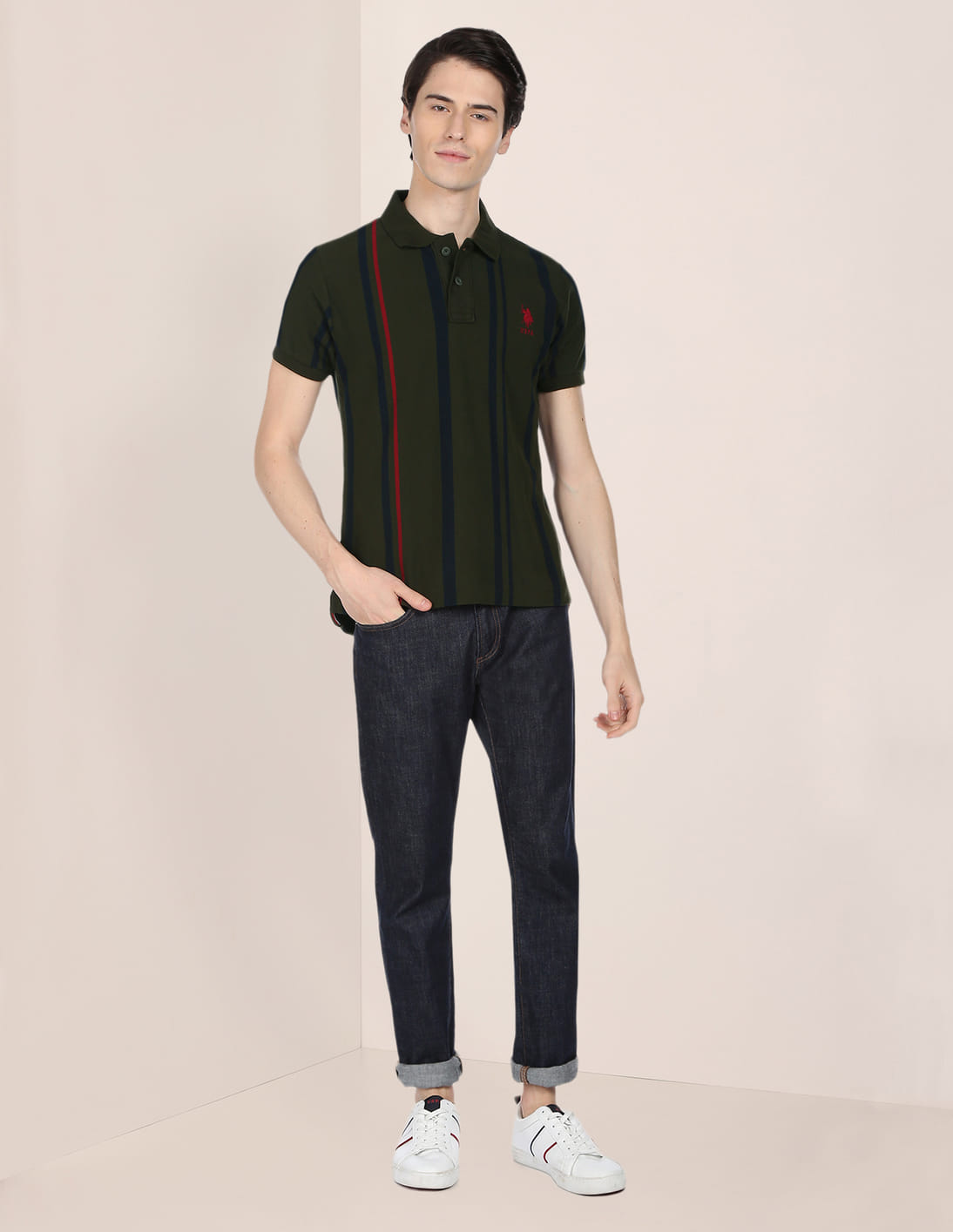 Buy U.S. Polo Assn. Vertical Stripe Cotton Polo Shirt - NNNOW.com