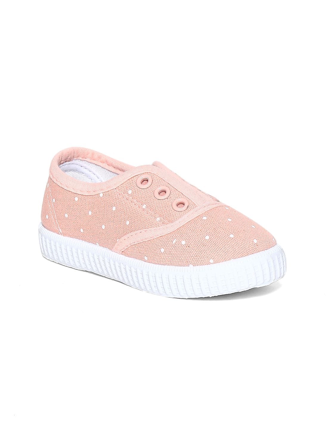pink canvas slip on shoes