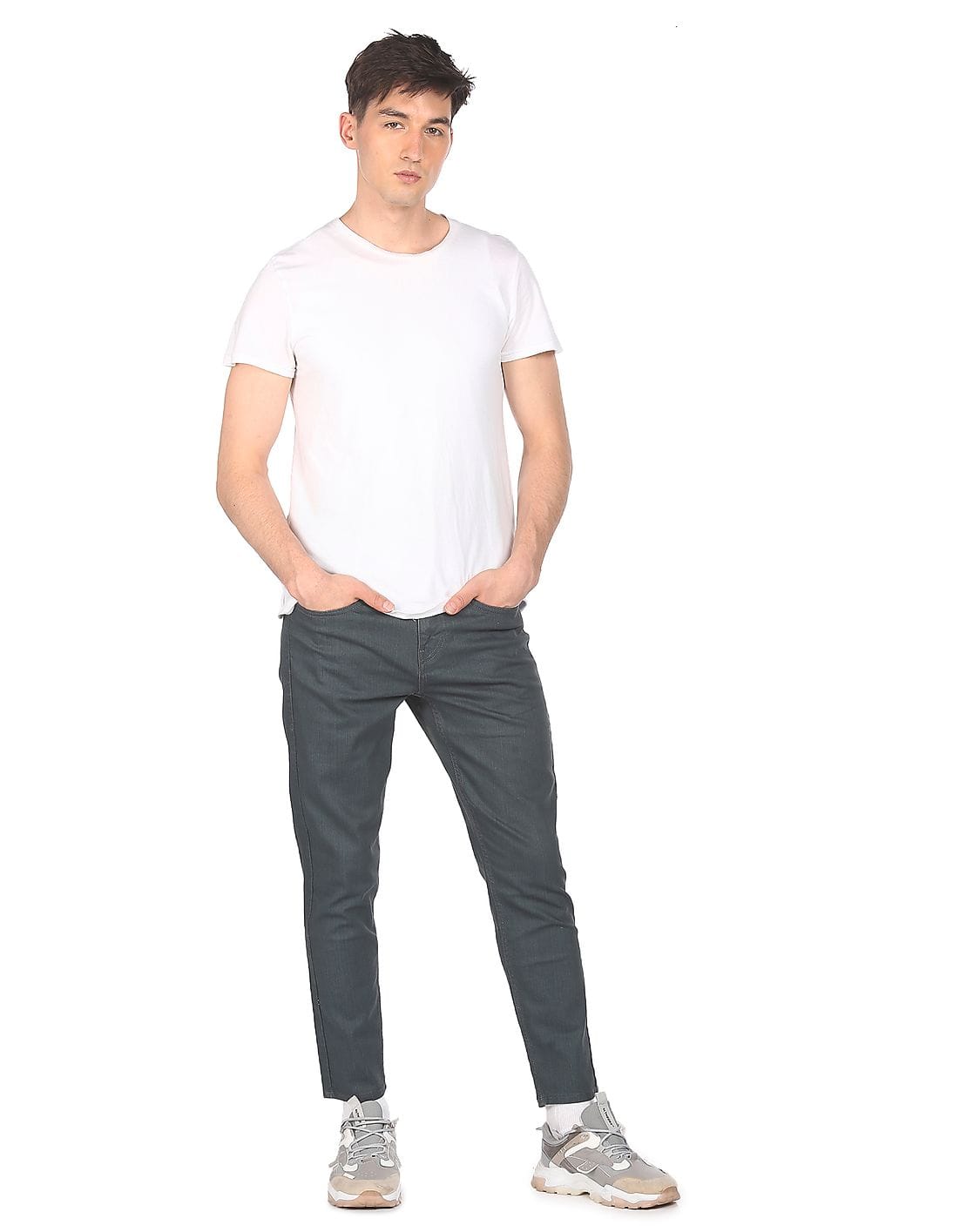 Buy Flying Machine Men Grey Mid Rise MJ 