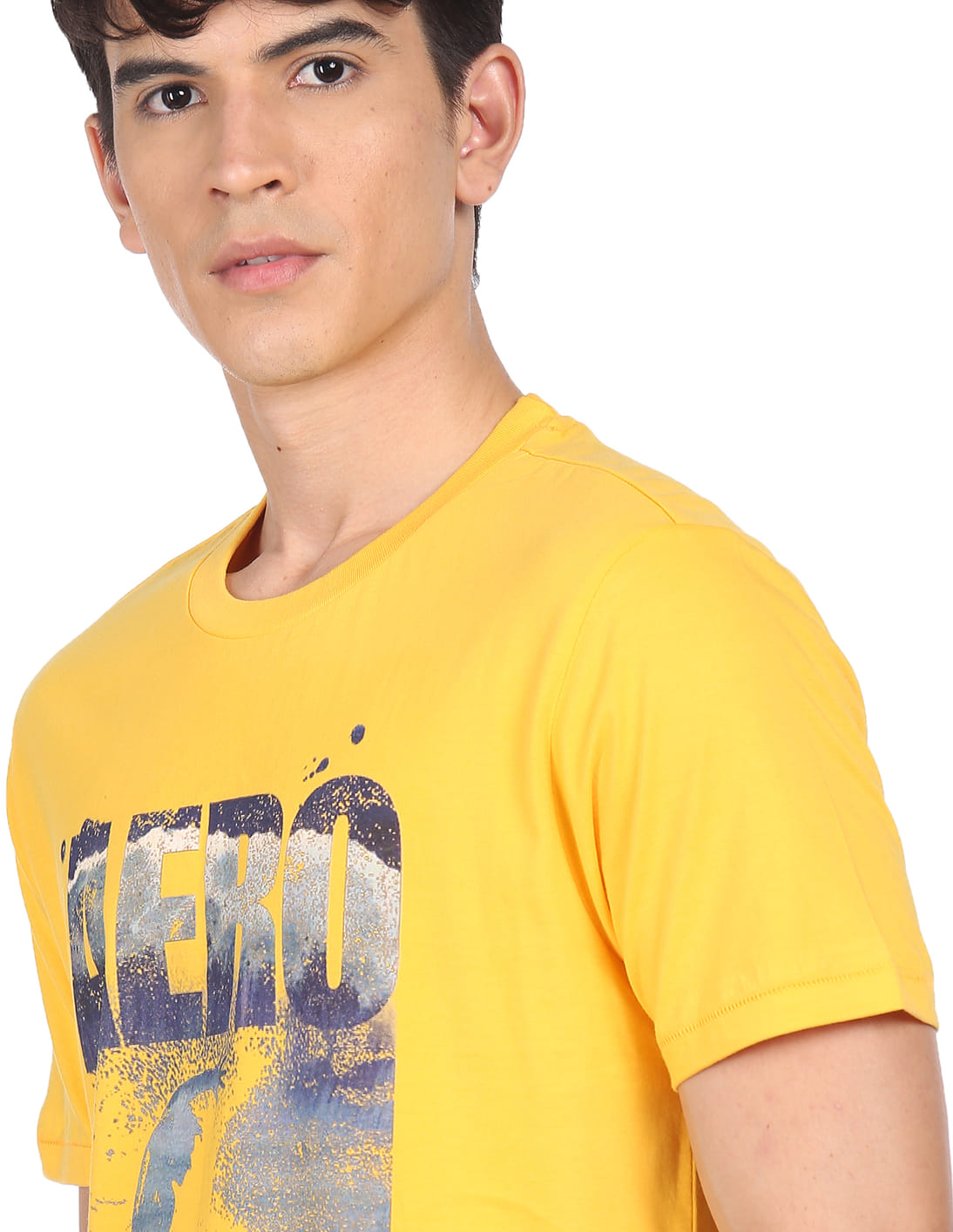 Buy Aeropostale Men Yellow Short Sleeve Graphic Print Cotton T