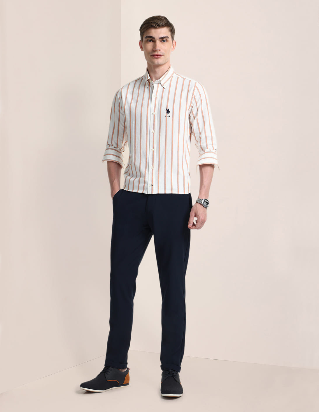 Buy U.S. Polo Assn. Vertical Striped Oxford Shirt - NNNOW.com