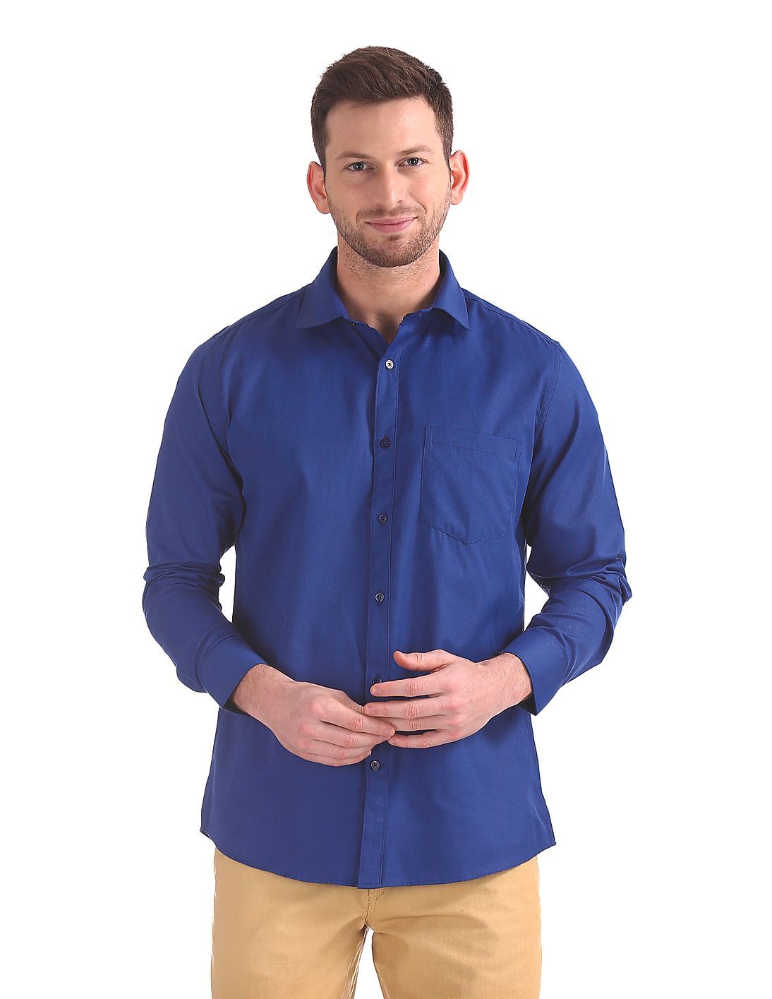 Buy Excalibur Classic Regular Fit Oxfords Shirt