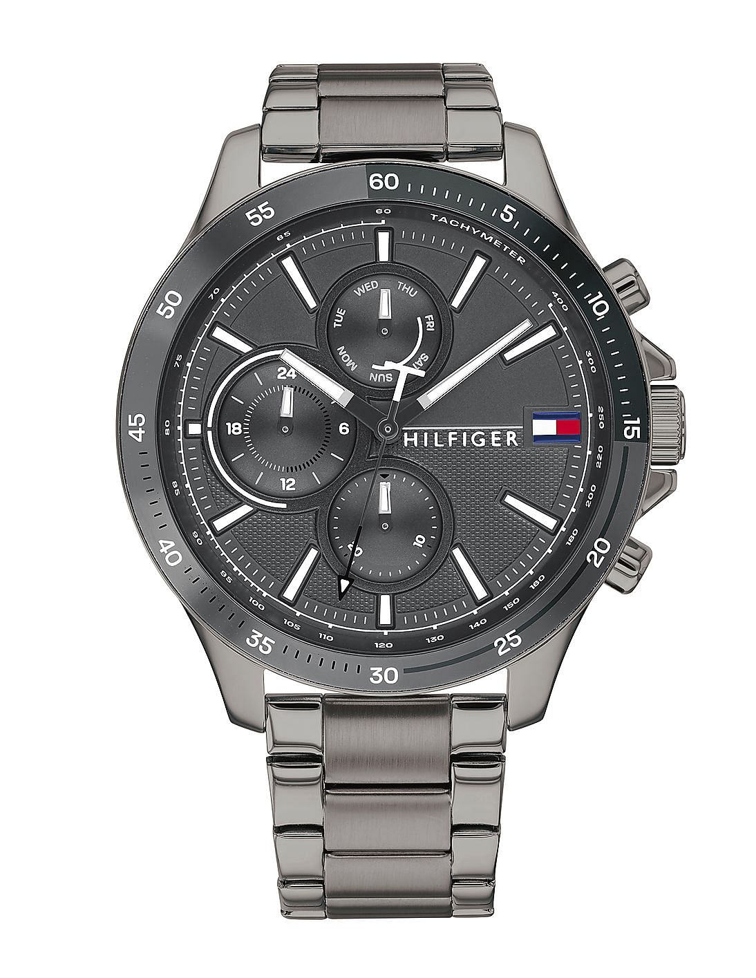 Buy Tommy Hilfiger Men Grey Ionic Plated Steel Strap Watch - NNNOW.com