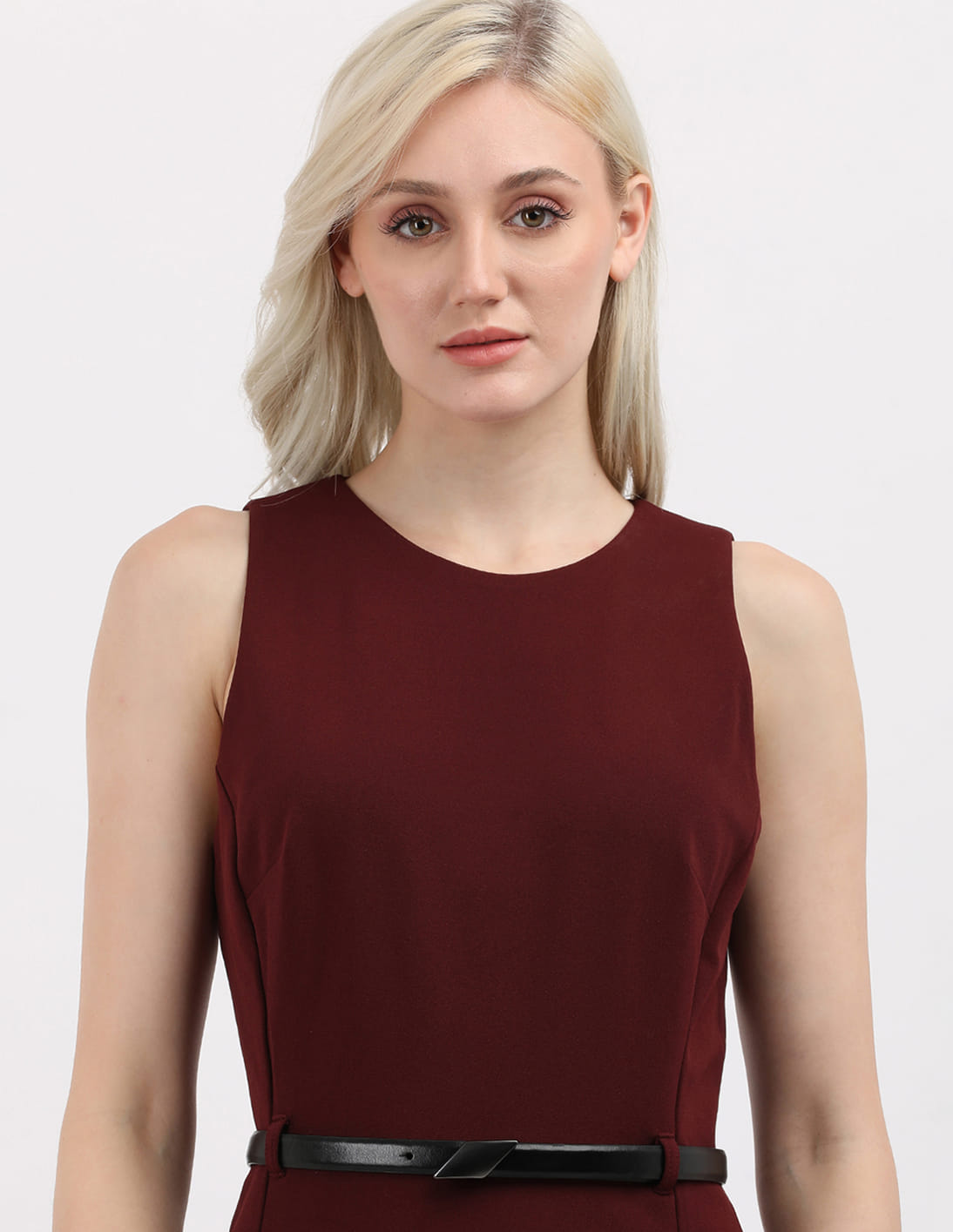 calvin klein sleeveless pleated a line dress Calvin Klein Womens Dress 8P Gray A Line Sleeveless Lined Pleated Round Neck