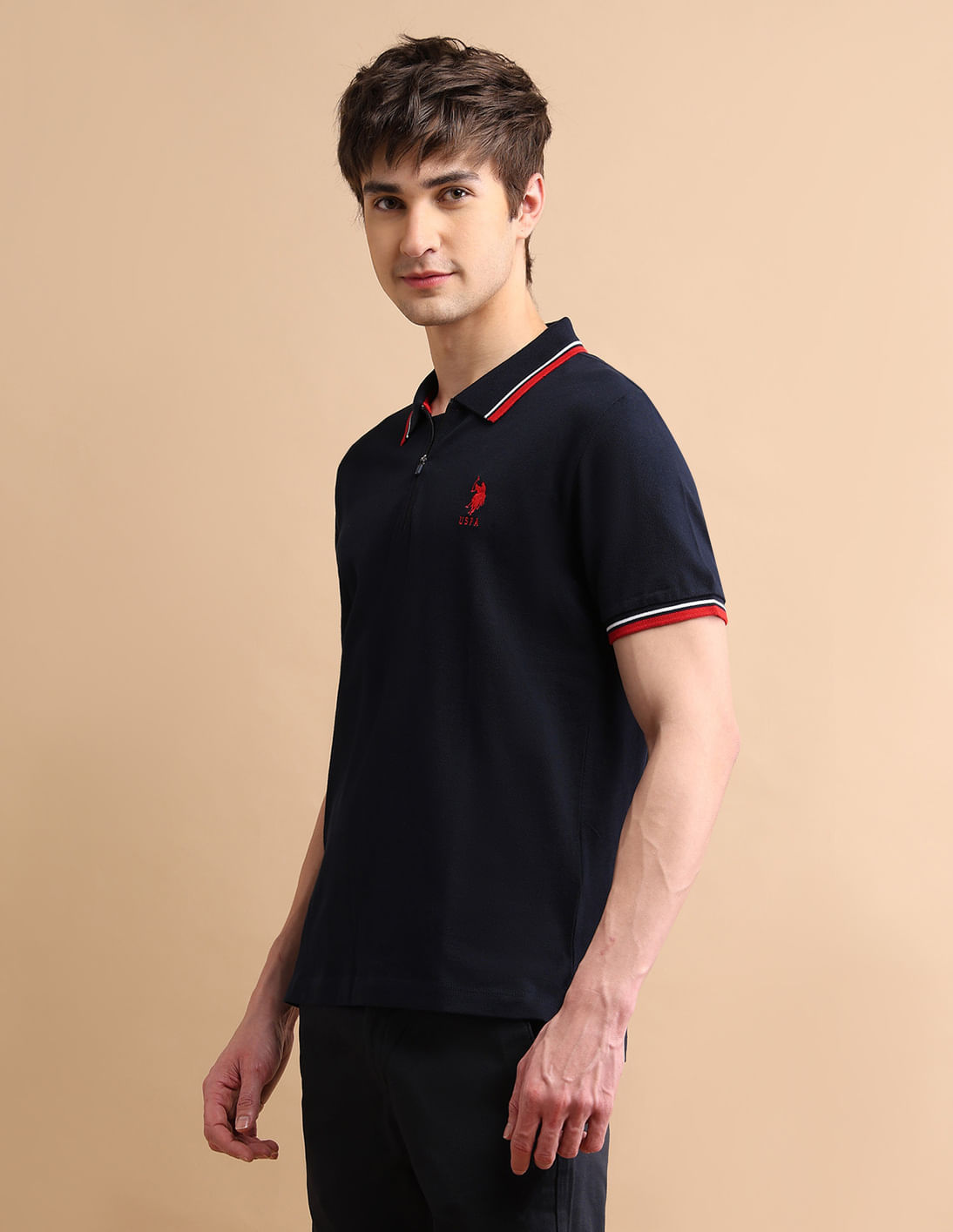 Buy U.S. Polo Assn. Tipped Zipper Polo Shirt - NNNOW.com