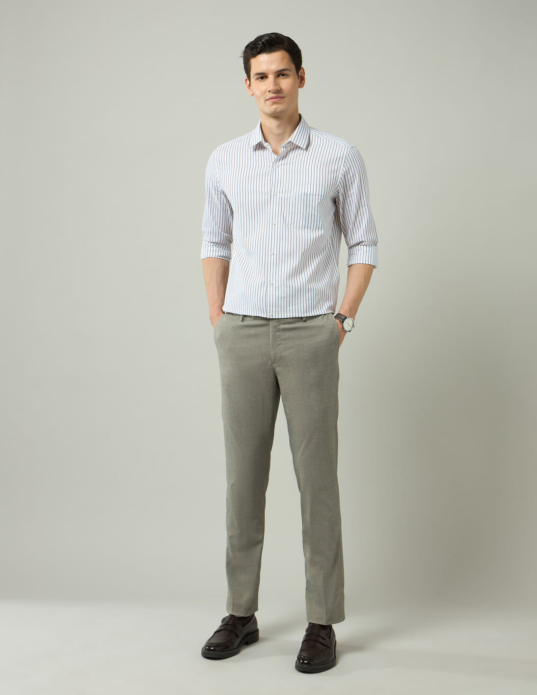 Buy Arrow Vertical Striped Pure Cotton Shirt - NNNOW.com