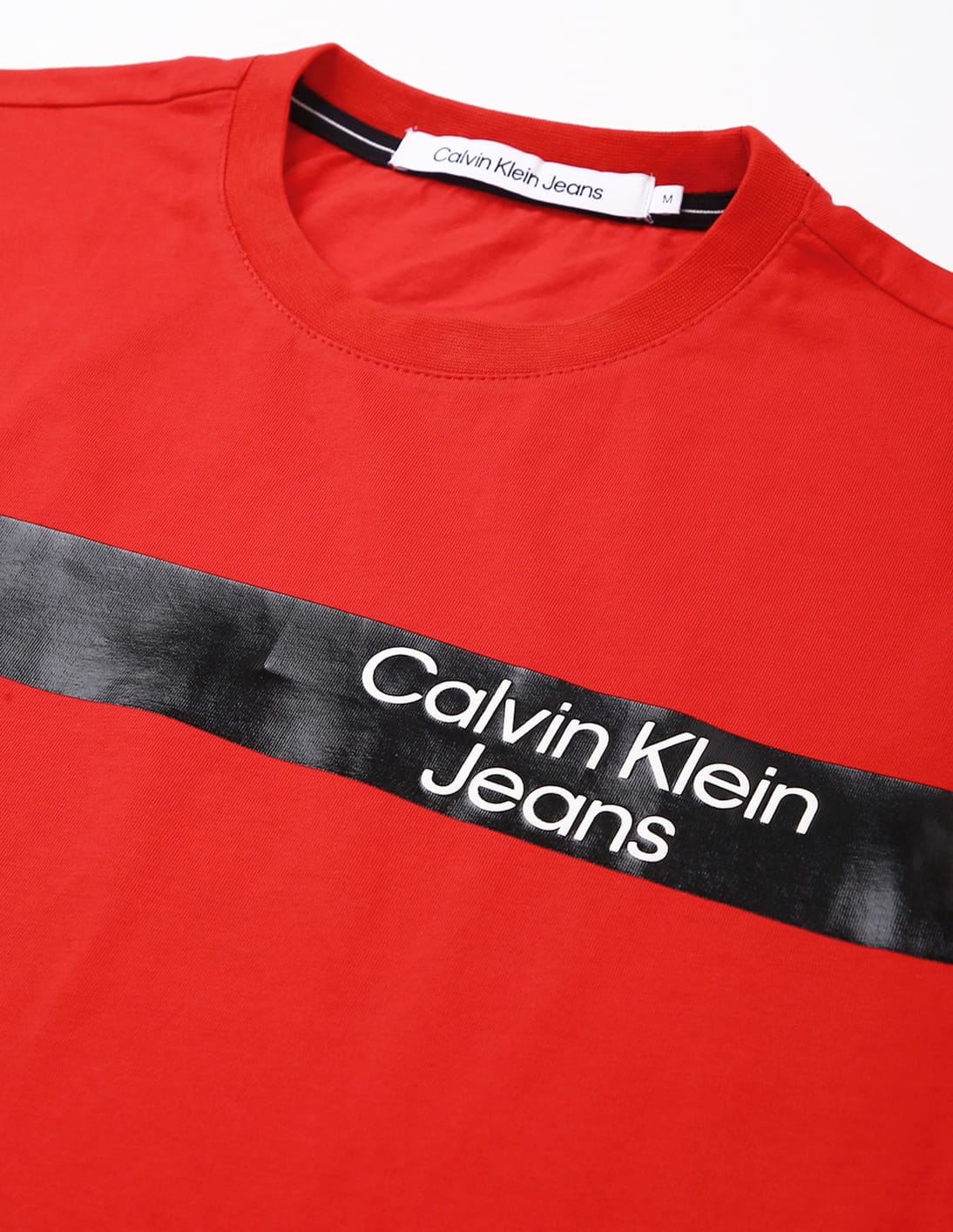 Buy Calvin Klein Men Red Brand Stripe Slim Fit T-Shirt