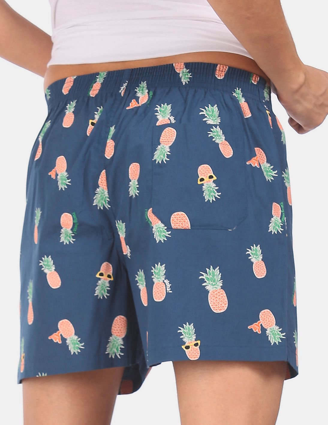 Buy USPA Innerwear Men Teal Elasticized Waist Pineapple Print Boxers ...