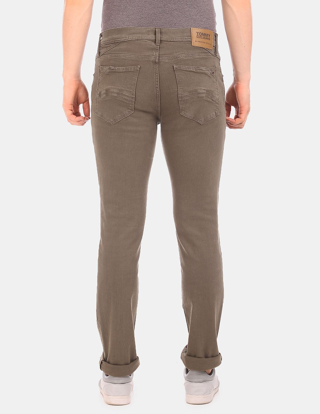 Buy Tommy Hilfiger Men Men Brown Slim Fit Mid Waist Dark Wash