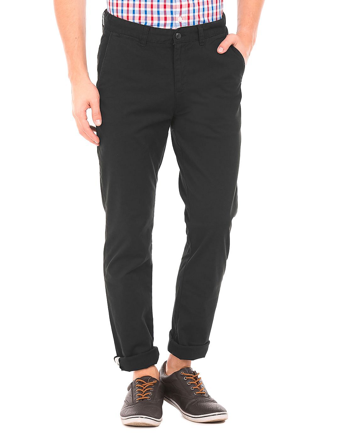 Buy Ruggers Solid Slim Fit Trousers - NNNOW.com
