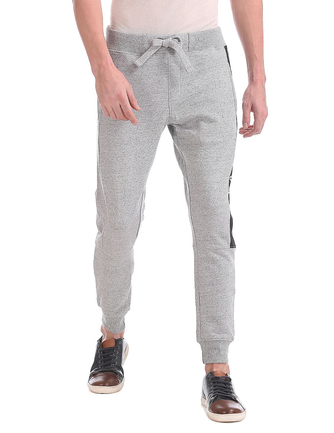 Buy Men Regular Fit Heathered Joggers online at NNNOW.com