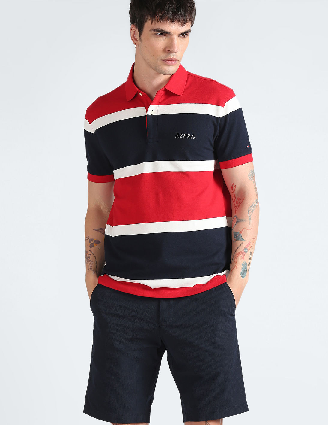 Buy Tommy Hilfiger Rugby Striped Regular Fit Polo Shirt - Nnnow.com