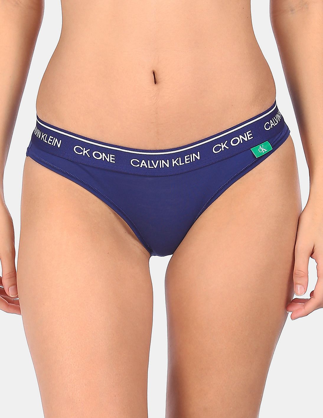 Buy Calvin Klein Underwear Women Blue Elasticized Waist Solid Recycled  Bikini Panties 