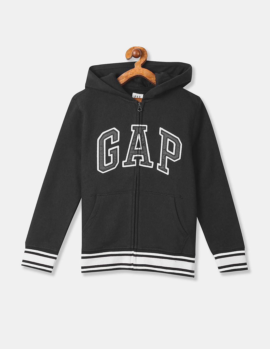 Buy GAP Boys Black Tipped Hooded Sweatshirt - NNNOW.com