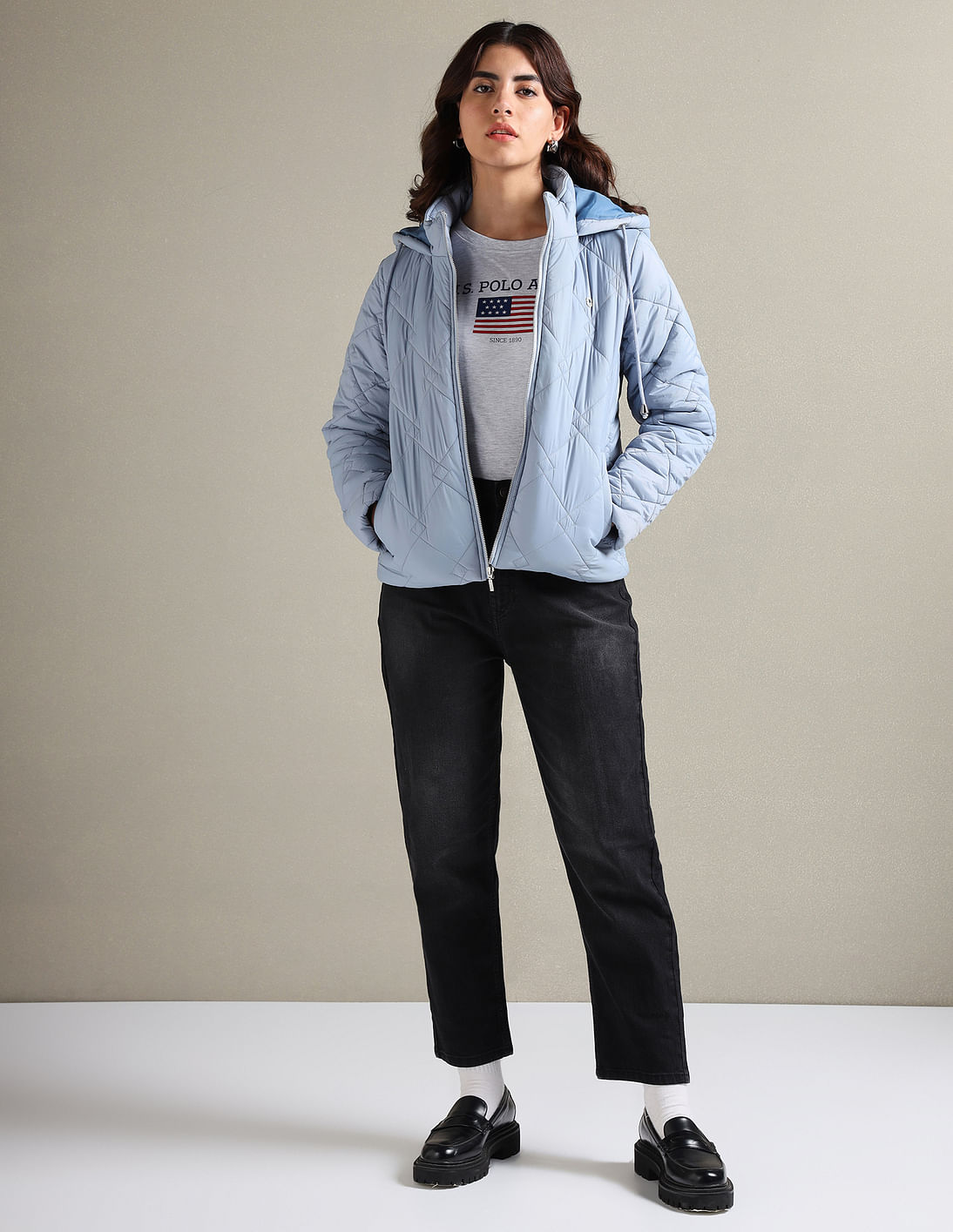 Buy U.S. Polo Assn. Women Solid Quilted Jacket - NNNOW.com