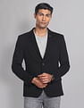 AD by Arvind Textured Slim Fit Knit Edit Blazer