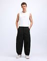 Flying Machine Loose Fit Solid Cargo Trousers