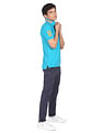 Flying Machine Appliqued Solid Pique Polo Shirt