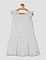 U.S. Polo Assn. Kids Girls Ruffle Trim Foil Print Dress