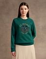 U.S. Polo Assn. Women Raglan Sleeve Embroidered Sweatshirt