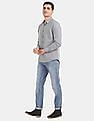 Calvin Klein Men Light Grey Slim Fit Dobby Casual Shirt
