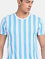 Aeropostale Blue And White Short Sleeve Vertical Stripe T-Shirt