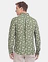 U.S. Polo Assn. Spread Collar Floral Print Linen Cotton Casual Shirt