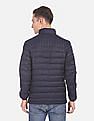 U.S. Polo Assn. Men Navy Stand Collar Quilted Jacket With Pouch