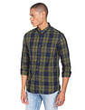 Flying Machine Plaid Check Cotton Casual Shirt