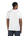 Aeropostale Men White And Peach Cotton Colour Block T-Shirt