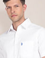 U.S. Polo Assn. Birdseye Dobby Textured Solid Shirt