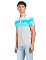 AD by Arvind Cotton Striped Polo Shirt