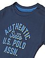 U.S. Polo Assn. Kids Boys Blue Crew Neck Graphic Print T Shirt