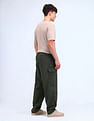Flying Machine Solid Loose Fit Pleated Cargos