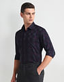Arrow Textured Check Cutaway Collar Shirt